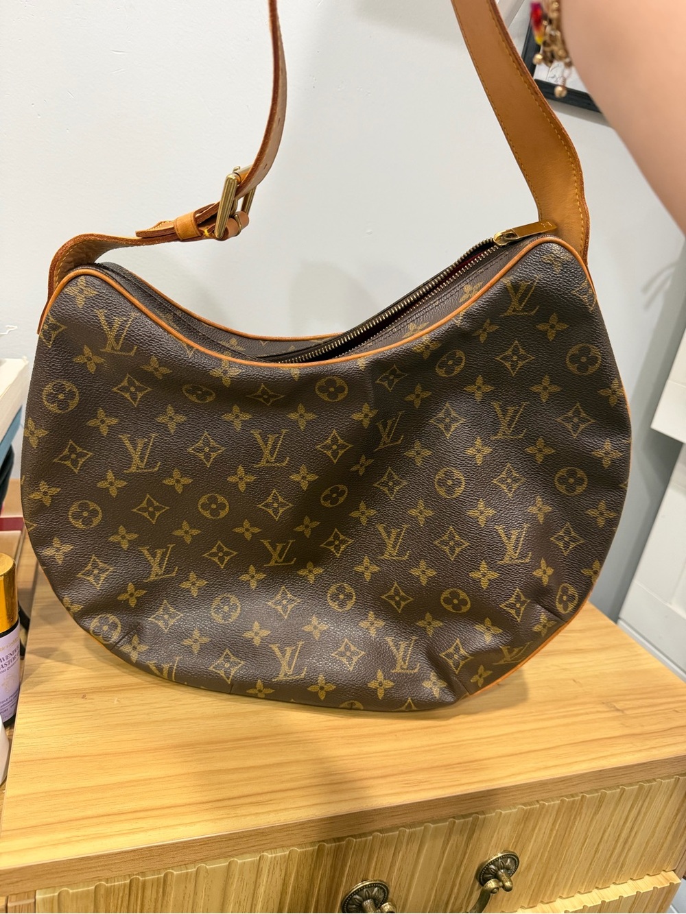 Louis Vuitton Monogram Crescent Hobo in Brown and Tan